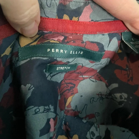 Perry Ellis Men's Abstract‎ Floral Shirt Size large - Picture 4 of 12